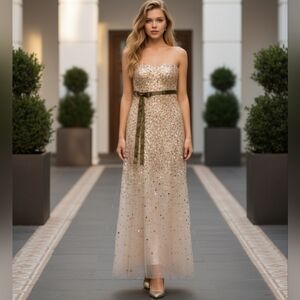 Champaign Sequins Long Dress Size 4